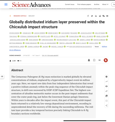 globally distributed iridium layer preserved within the chicxulub impact structure.png